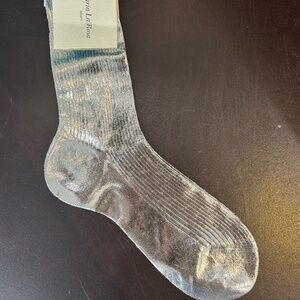 Maria La Rosa Laminated Socks in Silver